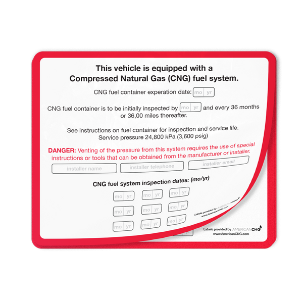 Fuel Door Decal American CNG