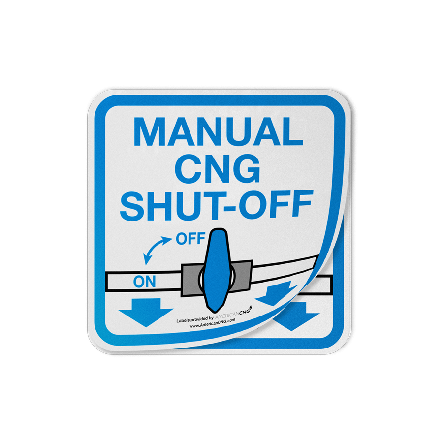 Reflective Manual CNG Shut-Off Decal - American CNG