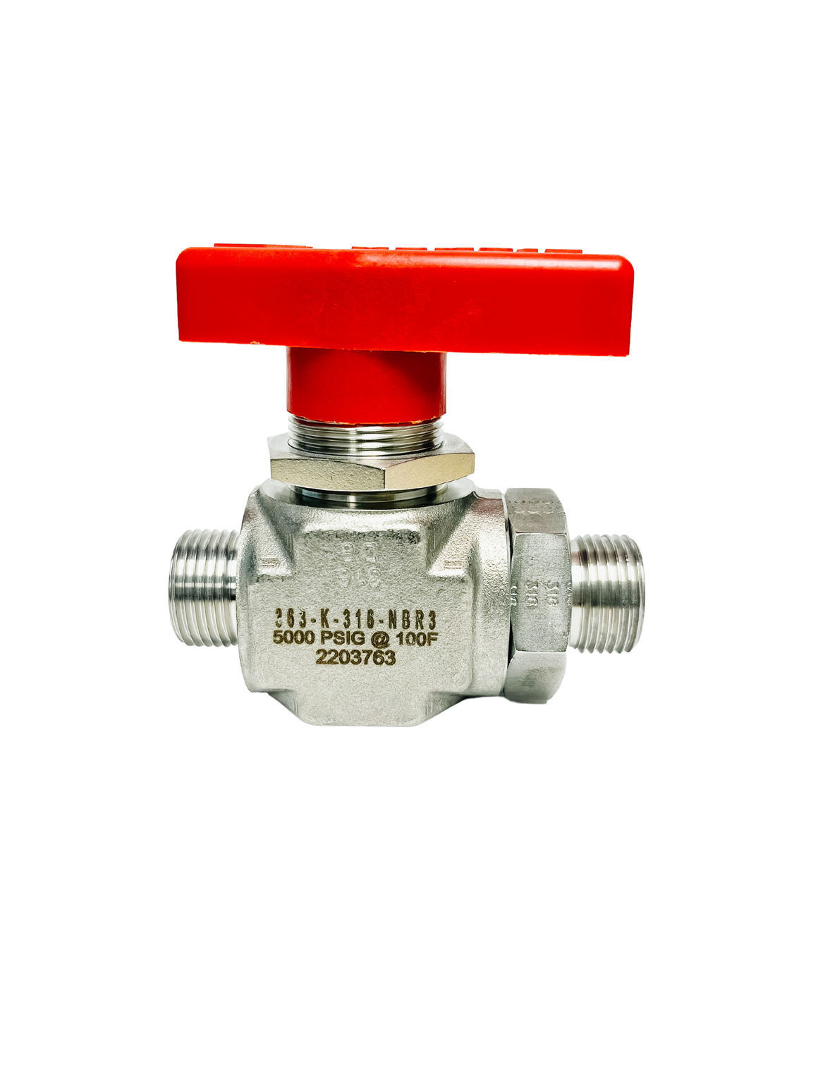 Flo-Lock 5000 PSI Two-Way Ball Valve -8M ORFS Ends - Stainless Steel